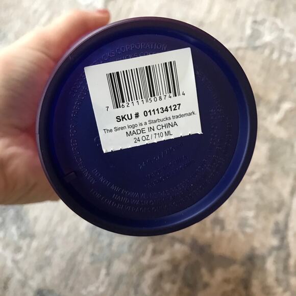 NWT Starbucks Purple and Pink Grid Cup - Picture 5 of 5